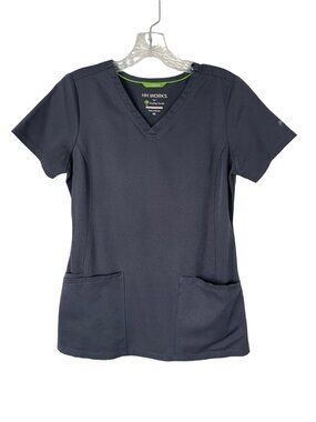 HH Works Healing Hands Scrub Top Shirt XS Gray Medical